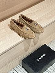Kitlife Chanel Beige Sheepskin Wool Warm Loafers  - 6