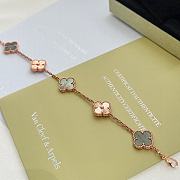 Kitlife Van Cleef & Arpels Vintage Alhambra 5P Gray Shell Diamond Bracelet  - 5