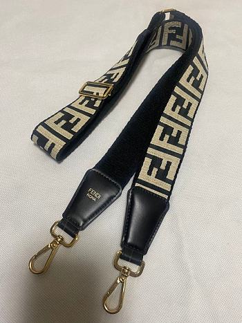 Kitlife Fendi FF Canvas Bag Strap Black & Beige 