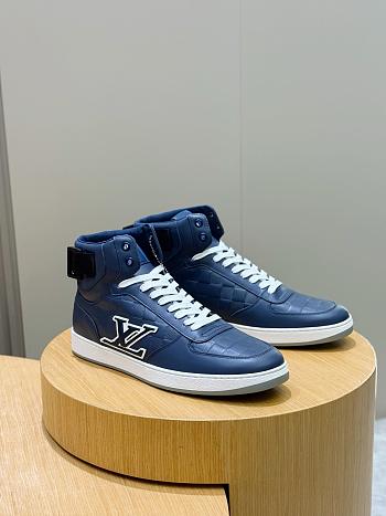 Kitlife Louis Vuitton Beverly Hills Men's High-top Sneakers Dark Blue