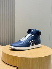 Kitlife Louis Vuitton Beverly Hills Men's High-top Sneakers Dark Blue - 2