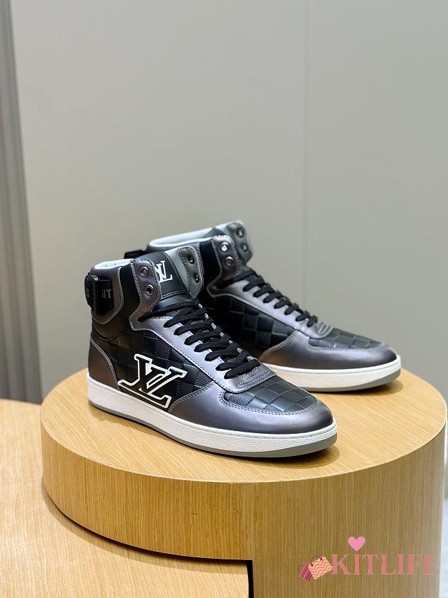 Kitlife Louis Vuitton Beverly Hills Men's High-top Sneakers Black & Grey - 1