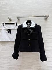 Kitlife Chanel 25 Vintage Camellia Button Black Tweed Coat  - 1