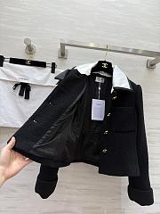 Kitlife Chanel 25 Vintage Camellia Button Black Tweed Coat  - 5