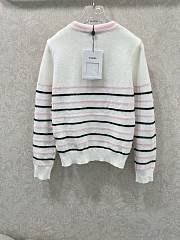 Kitlife Chanel 25 Striped Knit Pullover Sweater White - 3