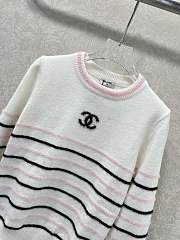 Kitlife Chanel 25 Striped Knit Pullover Sweater White - 4