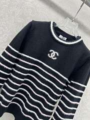 Kitlife Chanel 25 Striped Knit Pullover Sweater Black - 6