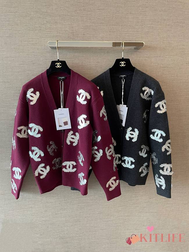 Kitlife Chanel Cashmere Cardigan In Black / Red - 1