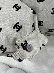 Kitlife Chanel Stand Collar Flocked Satin Down Jacket Beige - 6