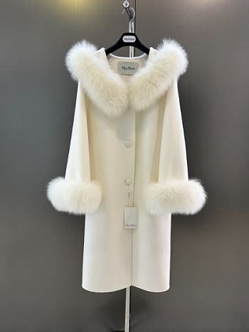 Kitlife Max Mara Double-Faced Cashmere Coat White