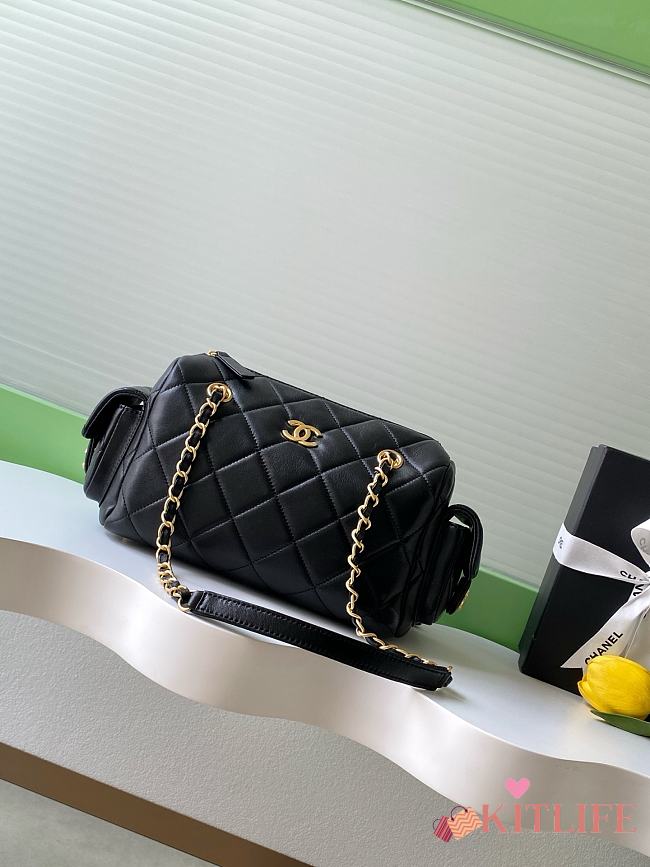 Kitlife Chanel 25K Black Lambskin Bowling Bag AS5792 15.5x24x11.5cm  - 1