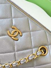 Kitlife Chanel 25K Silver Lambskin Bowling Bag AS5792 15.5x24x11.5cm - 3