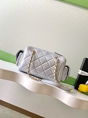 Kitlife Chanel 25K Silver Lambskin Bowling Bag AS5792 15.5x24x11.5cm - 6