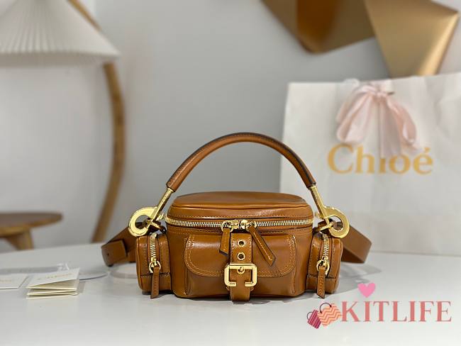 Kitlife Chloe Small Double Carry Leather Camera Bag Brown W0653 25x12x12cm  - 1