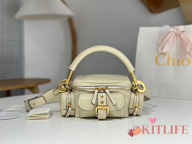 Kitlife Chloe Small Double Carry Leather Camera Bag White W0653 25x12x12cm - 1