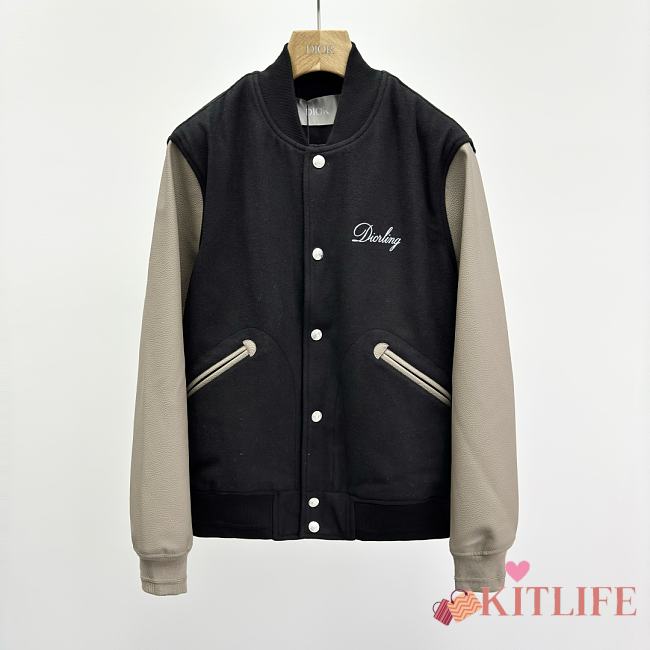 Kitlife Dior Diorling Varsity Jacket Black Wool Blend - 1