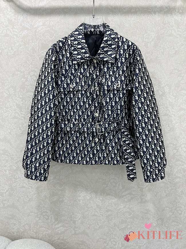 Kitlife Dior 25 Dark Blue Jacquard Collar Jacket  - 1
