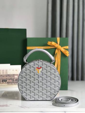 Kitlife Goyard Alto Hatbox Trunk Bag Light Grey - 18x16.5x7cm 