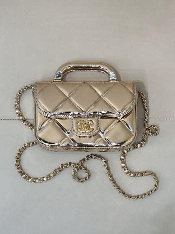 Kitlife Chanel Flap Bag With Handle Gold AS4892 18.5x13x4.5cm