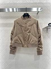 Kitlife Louis Vuitton Zipper Deconstructed Cotton Jacket Brown - 1