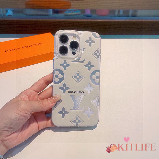 Kitlife Louis Vuitton White Phone Case with Fine Glitter  - 1
