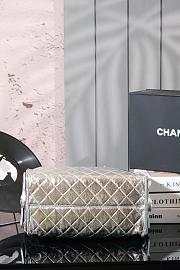 Kitlife Chanel 25C Drawstring Bucket Hobo Bag Silver Crinkled Glossy Calfskin AS5311 40x30x15cm  - 6