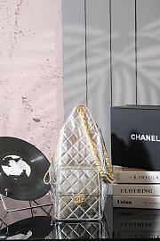 Kitlife Chanel 25C Drawstring Bucket Hobo Bag Silver Crinkled Glossy Calfskin AS5311 40x30x15cm  - 5