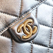 Kitlife Chanel 25C Drawstring Bucket Hobo Bag Silver Crinkled Glossy Calfskin AS5311 40x30x15cm  - 3