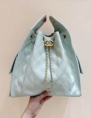 Kitlife Chanel 25C Drawstring Bucket Hobo Bag Green Grained Calfskin AS5311 40x30x15cm  - 1