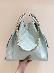 Kitlife Chanel 25C Drawstring Bucket Hobo Bag Green Grained Calfskin AS5311 40x30x15cm  - 3