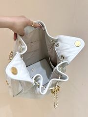 Kitlife Chanel 25C Drawstring Bucket Hobo Bag White Grained Calfskin AS5311 40x30x15cm  - 3