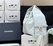 Kitlife Chanel 25C Drawstring Bucket Hobo Bag White Grained Calfskin AS5311 40x30x15cm  - 2