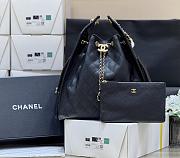 Kitlife Chanel 25C Drawstring Bucket Hobo Bag Black Grained Calfskin AS5311 40x30x15cm  - 1