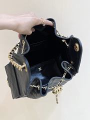 Kitlife Chanel 25C Drawstring Bucket Hobo Bag Black Grained Calfskin AS5311 40x30x15cm  - 4
