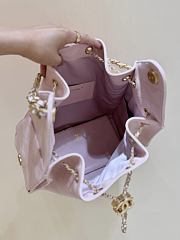 Kitlife Chanel 25C Drawstring Bucket Hobo Bag Green Pink Calfskin AS5311 40x30x15cm  - 4