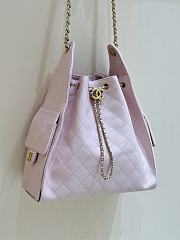 Kitlife Chanel 25C Drawstring Bucket Hobo Bag Green Pink Calfskin AS5311 40x30x15cm  - 2