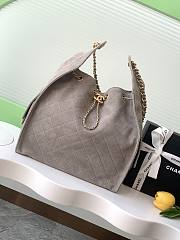 Kitlife Chanel 25C Drawstring Bucket Hobo Bag Grey Suede AS5311 40x30x15cm - 1