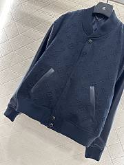 Kitlife Louis Vuitton Embossed Monogram Cotton Varsity Jacket Dark Blue Unisex - 5