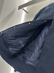 Kitlife Louis Vuitton Embossed Monogram Cotton Varsity Jacket Dark Blue Unisex - 4