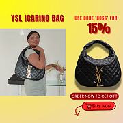 Kitlife Saint Laurent Icarino In Black Quilted Nappa Bag 698652 42x30x4cm - 1