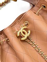 Kitlife Chanel 25C Drawstring Bucket Hobo Bag Caramel Grained Calfskin AS5311 40x30x15cm - 6