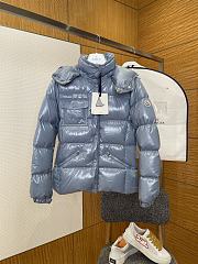 Kitlife Moncler Glareins Braided Trim Hooded Short Down Jacket Blue - 1