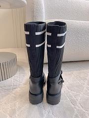 Kitlife Dior D-Major Boot Black Calfskin with Black and White Technical Knit - 6