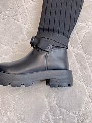 Kitlife Dior D-Major Boot Black Calfskin with Black and White Technical Knit - 4