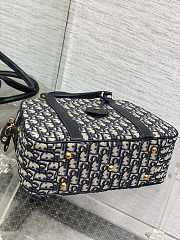 Kitlife Dior Large D-Vibe Bowling Bag Blue Oblique Jacquard 31x11.5x22.5cm - 6