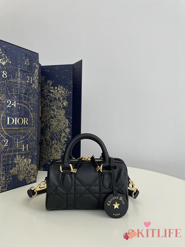 Kitlife Dior Groove 16 Bag Black Macrocannage Calfskin -17x10x8cm - 1