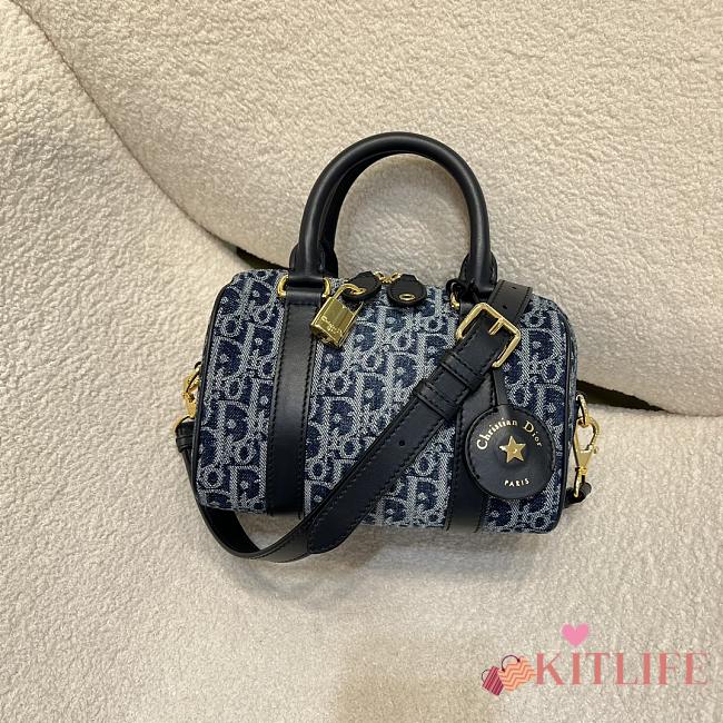 Kitlife Dior Groove 20 Bag Blue Demin Dior Oblique Jacquard 20.5x13.5x12cm - 1