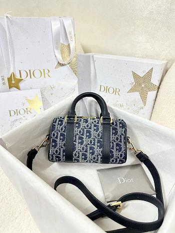 Kitlife Dior Groove 16 Bag Blue Denim Dior Oblique Jacquard 17x10x8cm