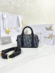 Kitlife Dior Groove 16 Bag Blue Denim Dior Oblique Jacquard 17x10x8cm - 2