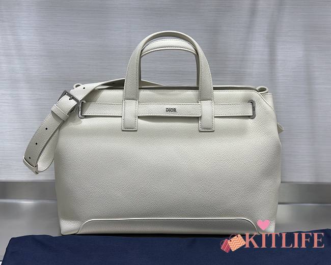 Kitlife Dior Medium Normandie Tote Bag White Dior Icons Calfskin 42x27.5x17cm - 1